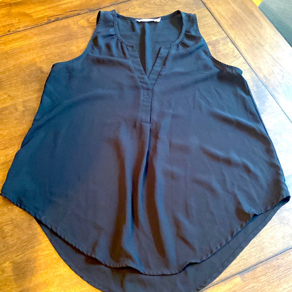 Black Crepe Tank Top- Small